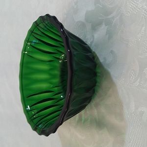 Hossier Emerald Green Cut Glass Bowl